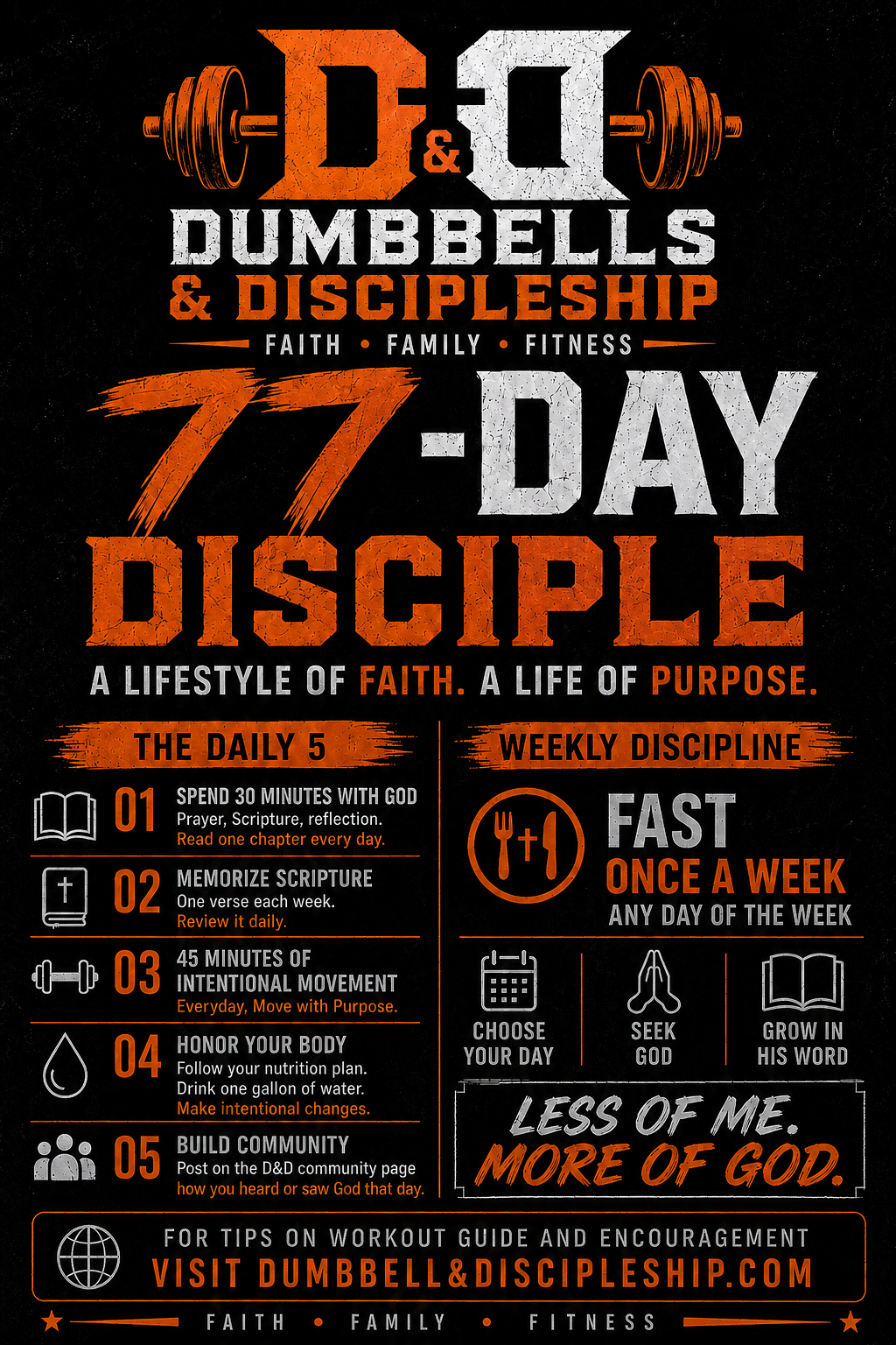 D&D 77-Day Disciple — Faith · Family · Fitness